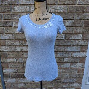 ⭐ J.Crew gray embellished top XS